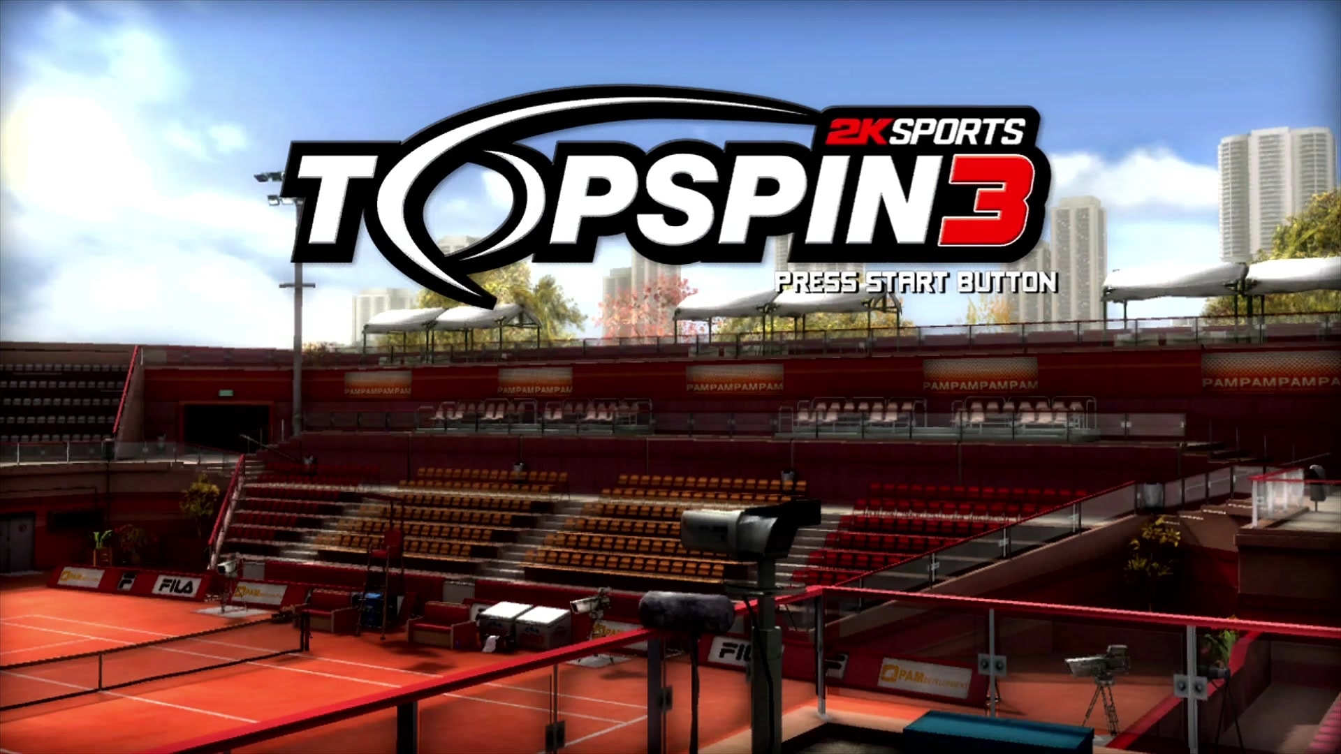 Top Spin 3 title screen for Xbox 360